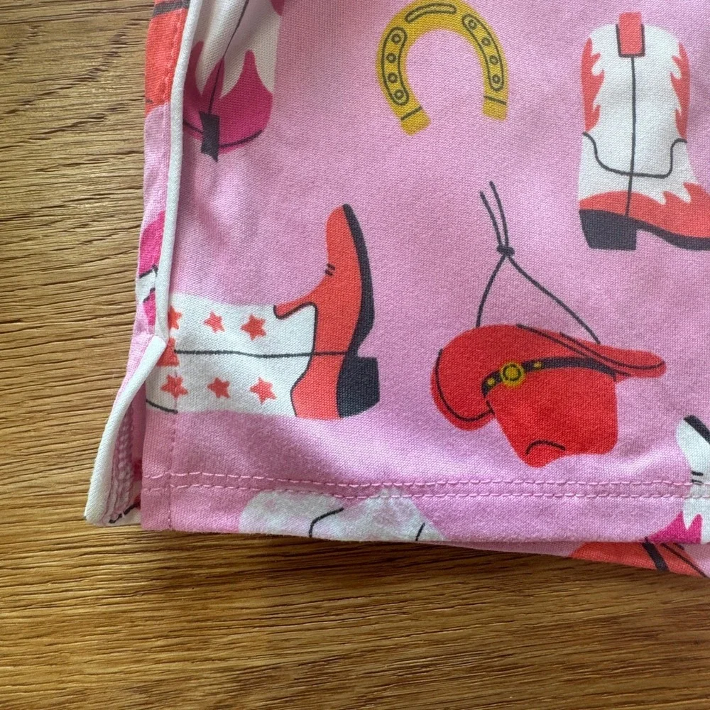 Art Class Girls Pink Western Cowboy Boot Pajama Shorts XL 14 NWT 8LRZ5L